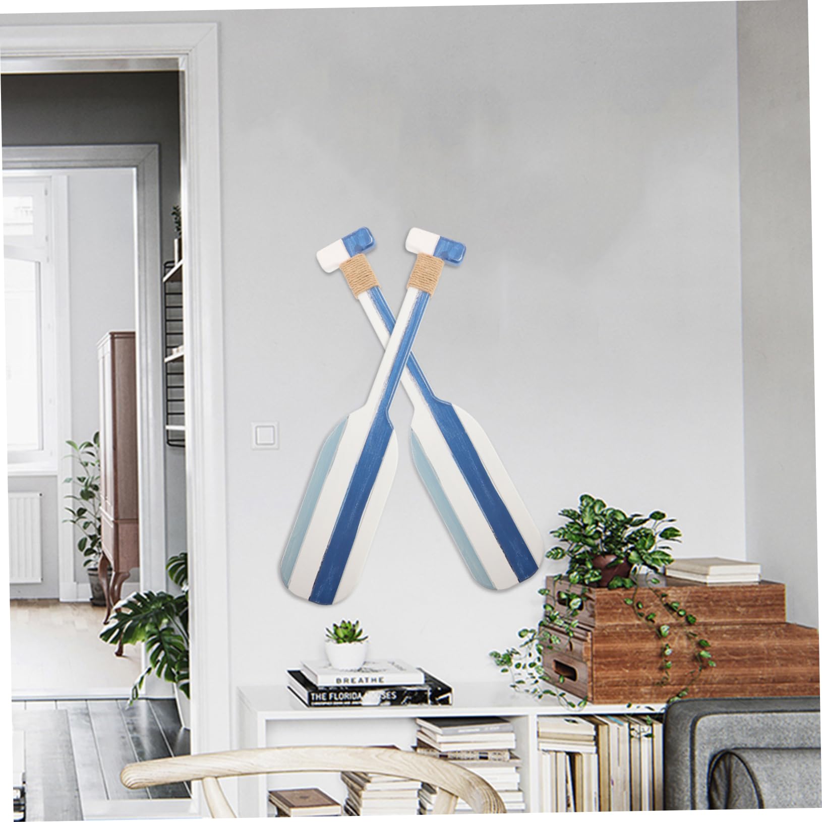 2 Remi Decorativi In Legno Per Parete - Stile Nautico, Per Casa, Spiaggia, Regali Mare (Miniatura) - Foto 14