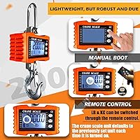 Vista 3 de Báscula Digital de Grúa de 2200 libras, Báscula Colgante Industrial de Servicio Pesado de Alta Precisión con Control Remoto, Estuche de Aluminio