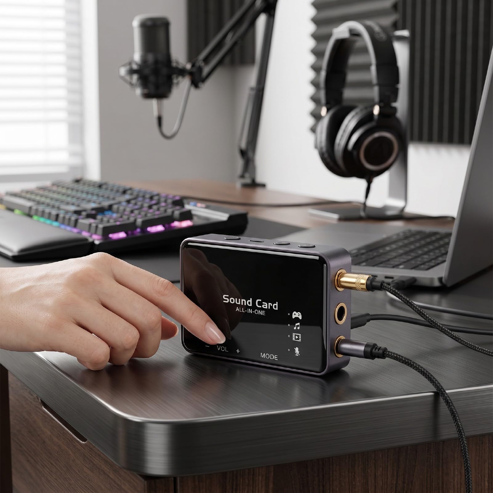 Jectse USB 7.1 Surround Soundkarte, Externe Audio Adapter 192 kHz 32 Bit 3,5 Mm Schnittstelle, for PC Laptop