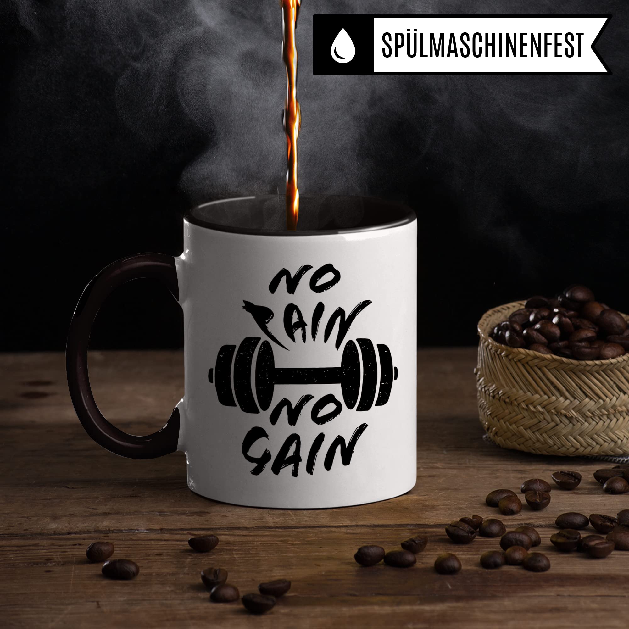 Trendation Gym Tasse – Fitness Spruch, 325 Ml Keramik, Spülmaschinenfest, Beidseitig Bedruckt