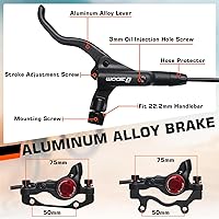 Vista 4 de BUCKLOS Frenos de disco hidráulicos MTB, bicicleta de montaña delantera izquierda 31.496 in derecha trasera 57.087 in freno hidráulico conjunto