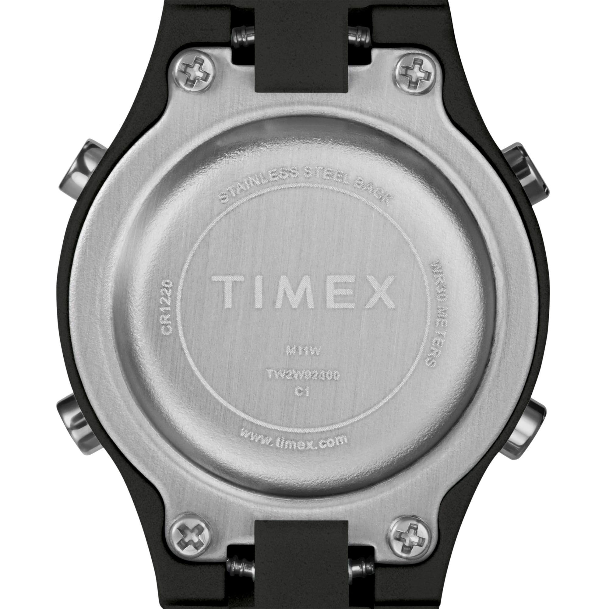 Timex Reloj digital para niños de 27 mm, correa negra, esfera digital, caja negra, Negro -