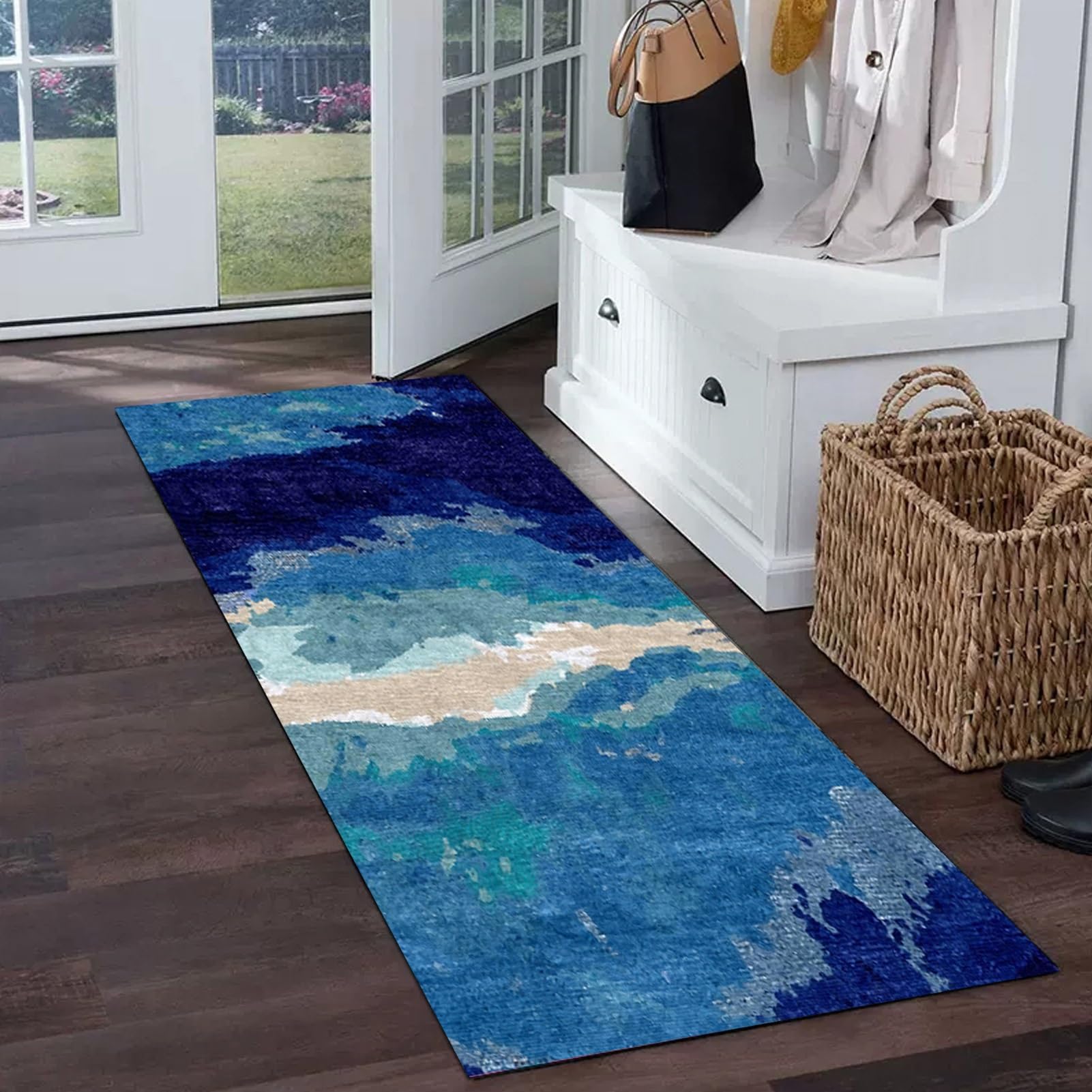 Tapis de couloir long antidérapant lavable pour chambre cuisine balcon 80x400