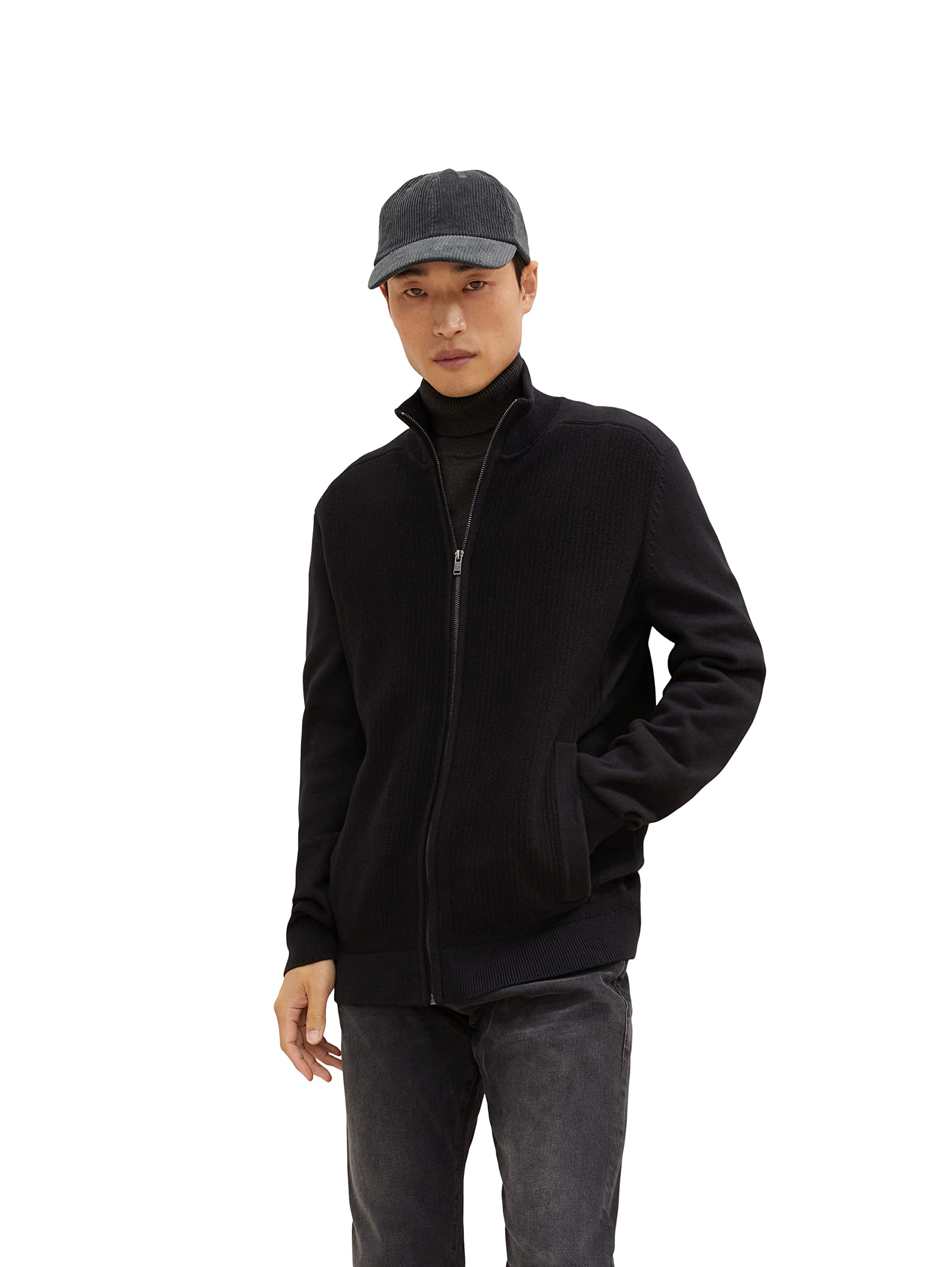 TOM TAILOR Uomini Cardigan con collo alto