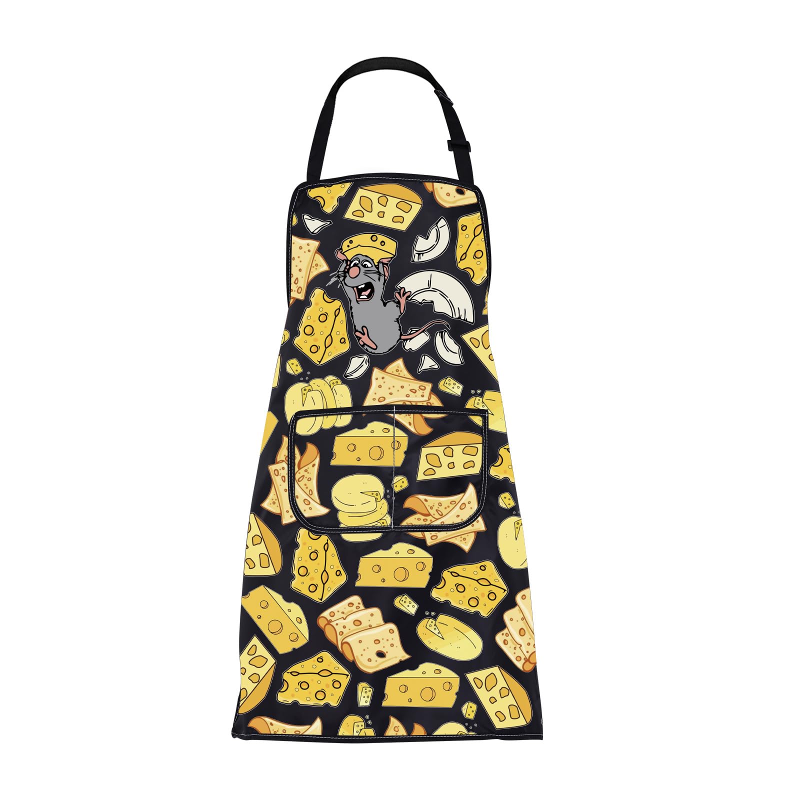 BNQL Rat Apron with Pockets Rat Gifts Chef Mouse Gifts Cartoon Rat Movie Fans Gifts Chef Mouse Kitchen Apron Mouse Cheese Aprons