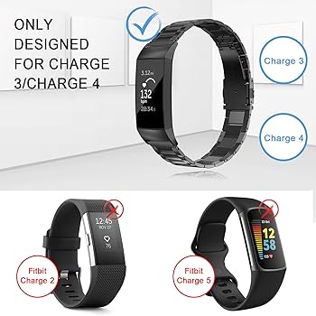 FITBIT CHARGE3 ブラックステンレスバンド付き Amazon | Fitbit Charge3バンド/Fitbit Charge4バンド フィット