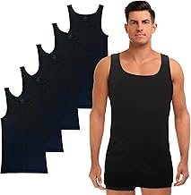 SGS 5er-Pack: Stilvolle Unterhemd Herren EXTRA LANG +12 cm & Tank Top Herren - Feinripp Muskelshirts Männer & Unterziehshirt Mann