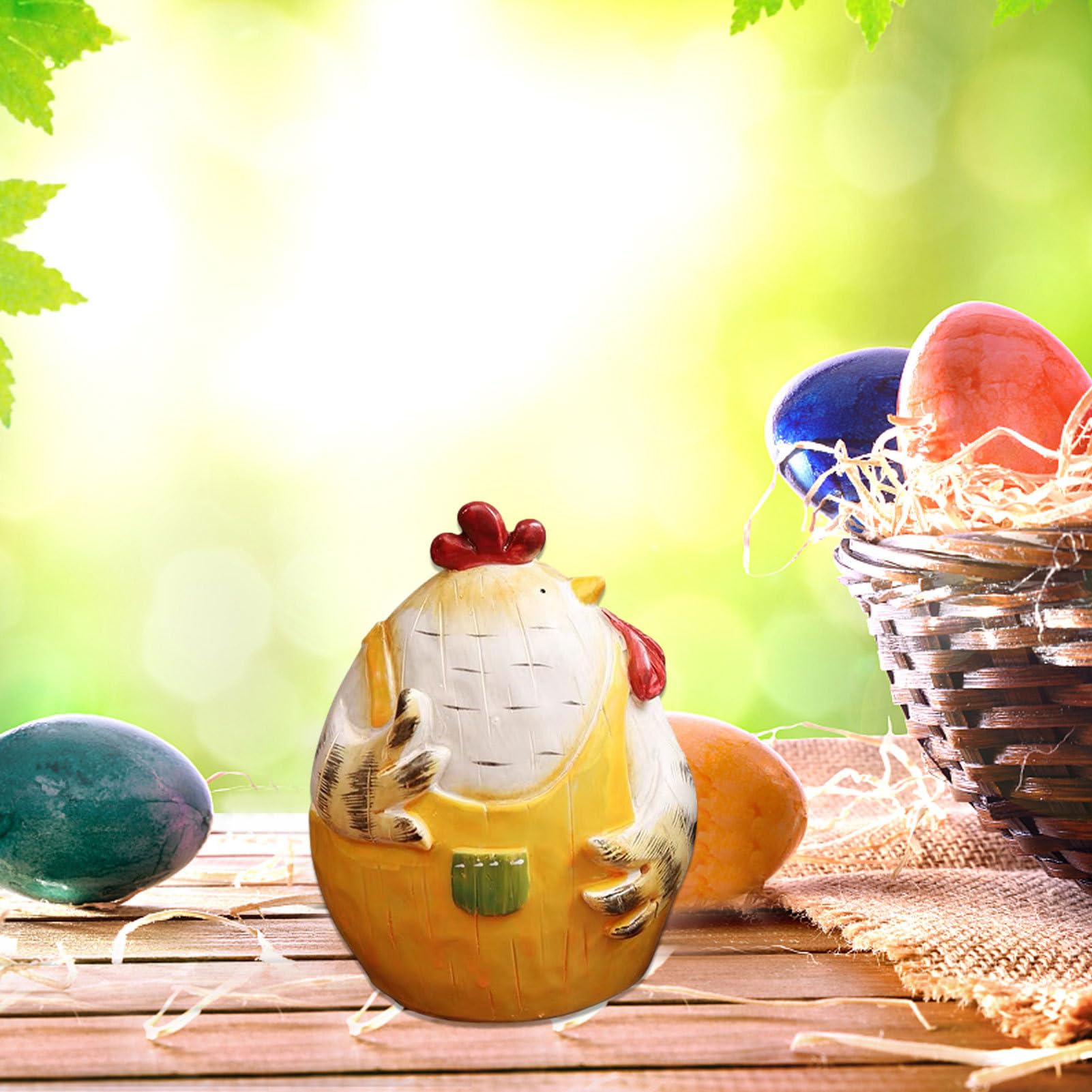 Amazon.co.jp: 鶏の像| レトロなチキンデスク装飾、レトロな樹脂製の