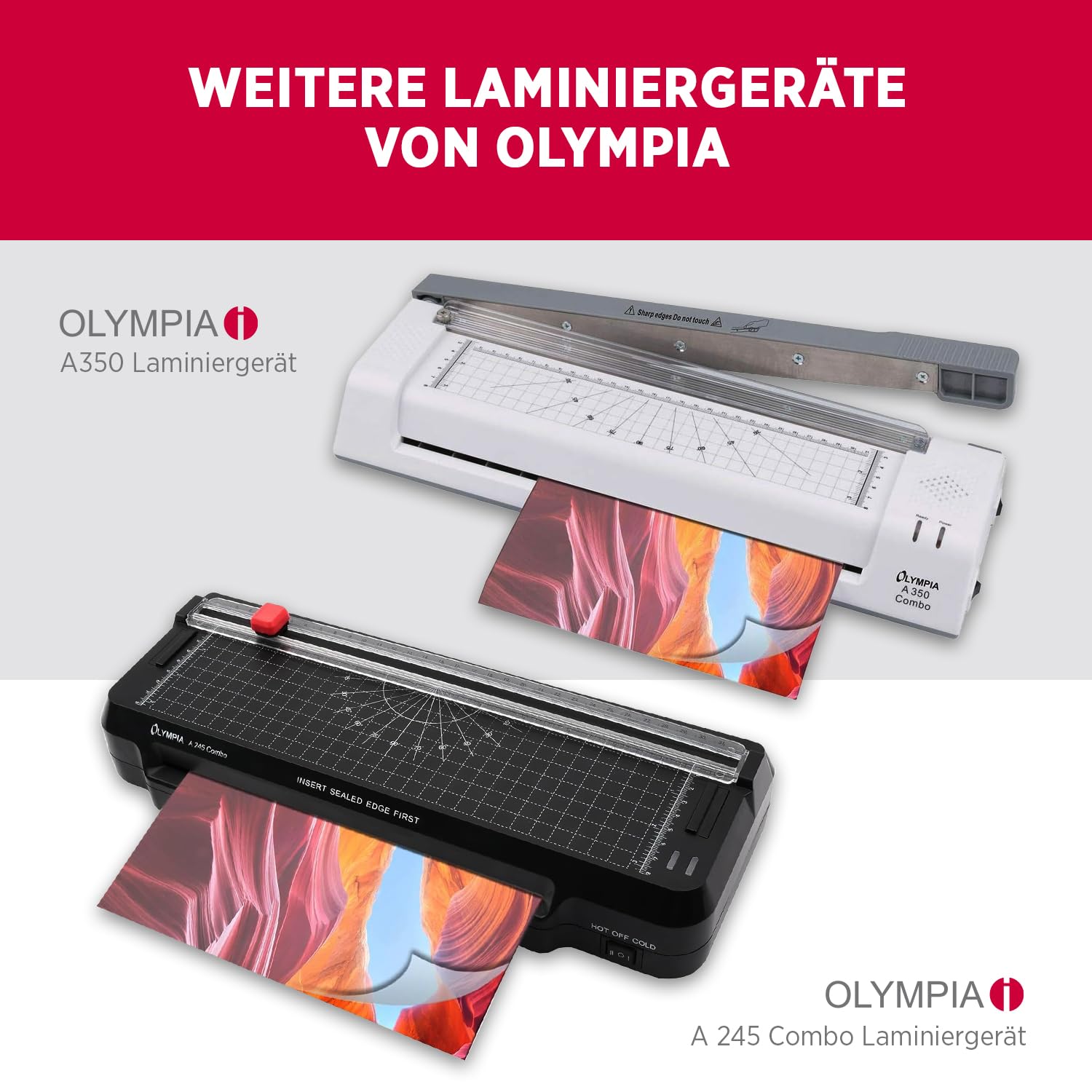 OLYMPIA A120 Combo Laminadora A4, compacta, con cortadora integrada, para plastificar películas de 80 a 125 micras