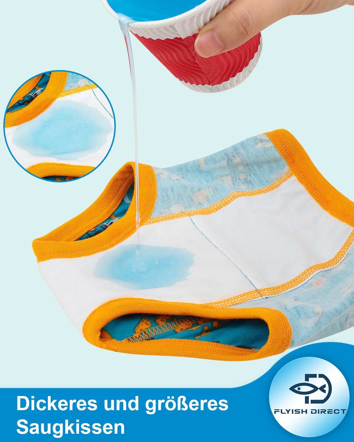 FLYISH Direct Trainingshose für Jungen, weich und saugfähig, 6-lagiger Stoff, 100% Baumwolle, 4 Packungen/6 Packungen, Auto - 4