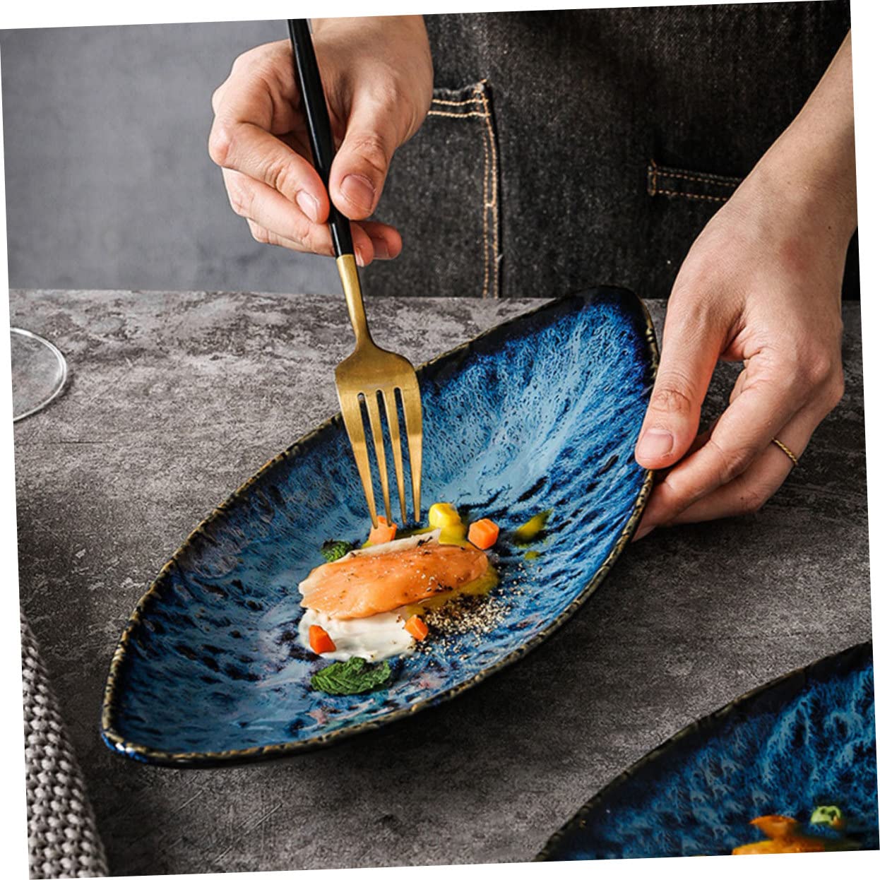 Gatuida Assiette à Sushi pour Maison Support à Saumon Assiette à Aliments Glacés