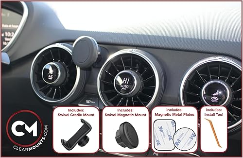 Soporte para teléfono - para: TT 2015-2023 - Combo de soportes magnéticos giratorios de 360 grados y montaje en cuna