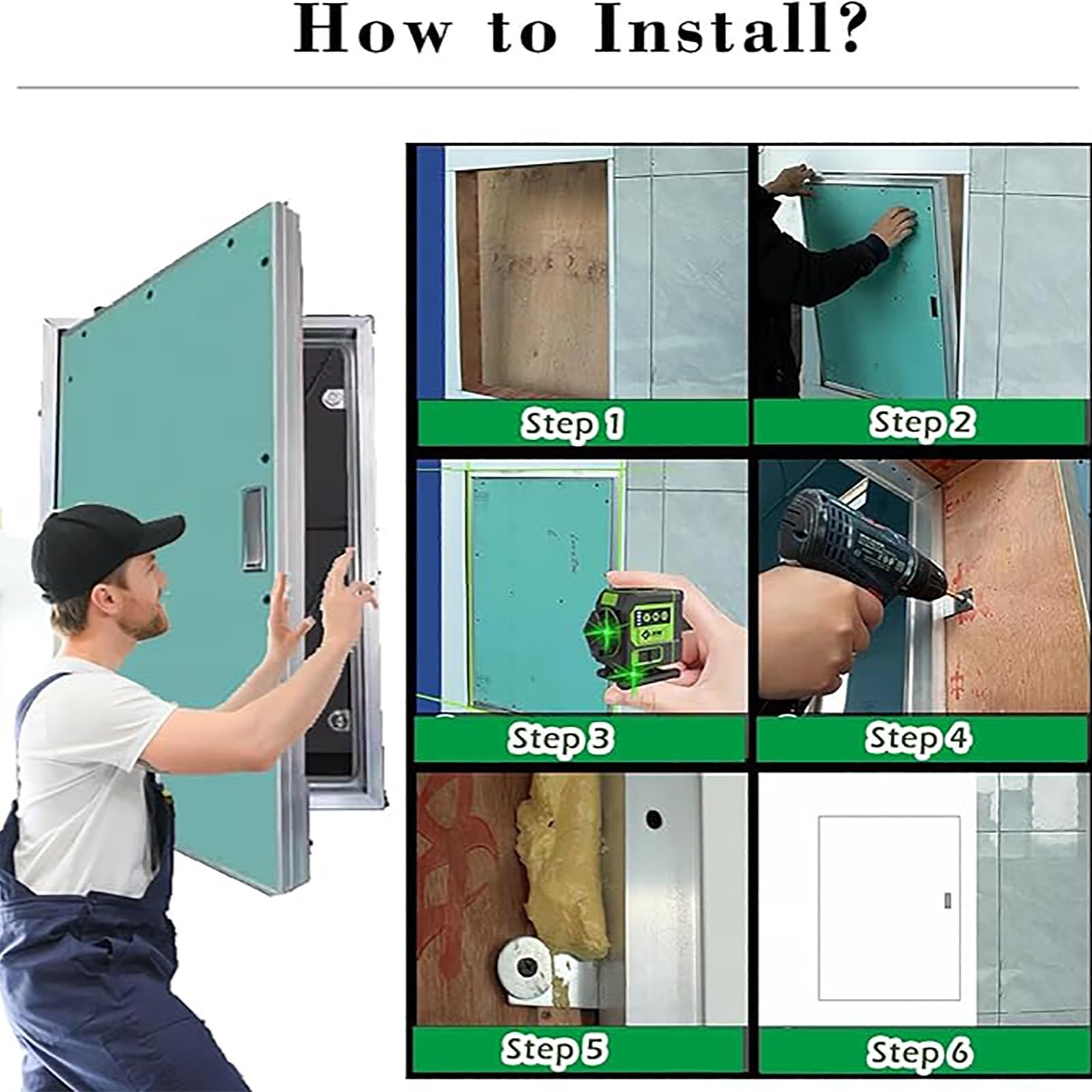 Genérico Panel de Acceso Empotrado para Paneles de Yeso - Puerta de inspección a Medida para Placas de Yeso Laminado de 55,9 x 45,7 cm (22 x 18 Pulgadas), Ideal para Acceso de Servicio en viviendas y