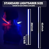 Vista 17 de Sable de luz 2 en 1 con mango de aleación de duelo, 15 colores RGB con 4 modos, 6 efectos de sonido, sable de luz desmontable recargable por USB, 15