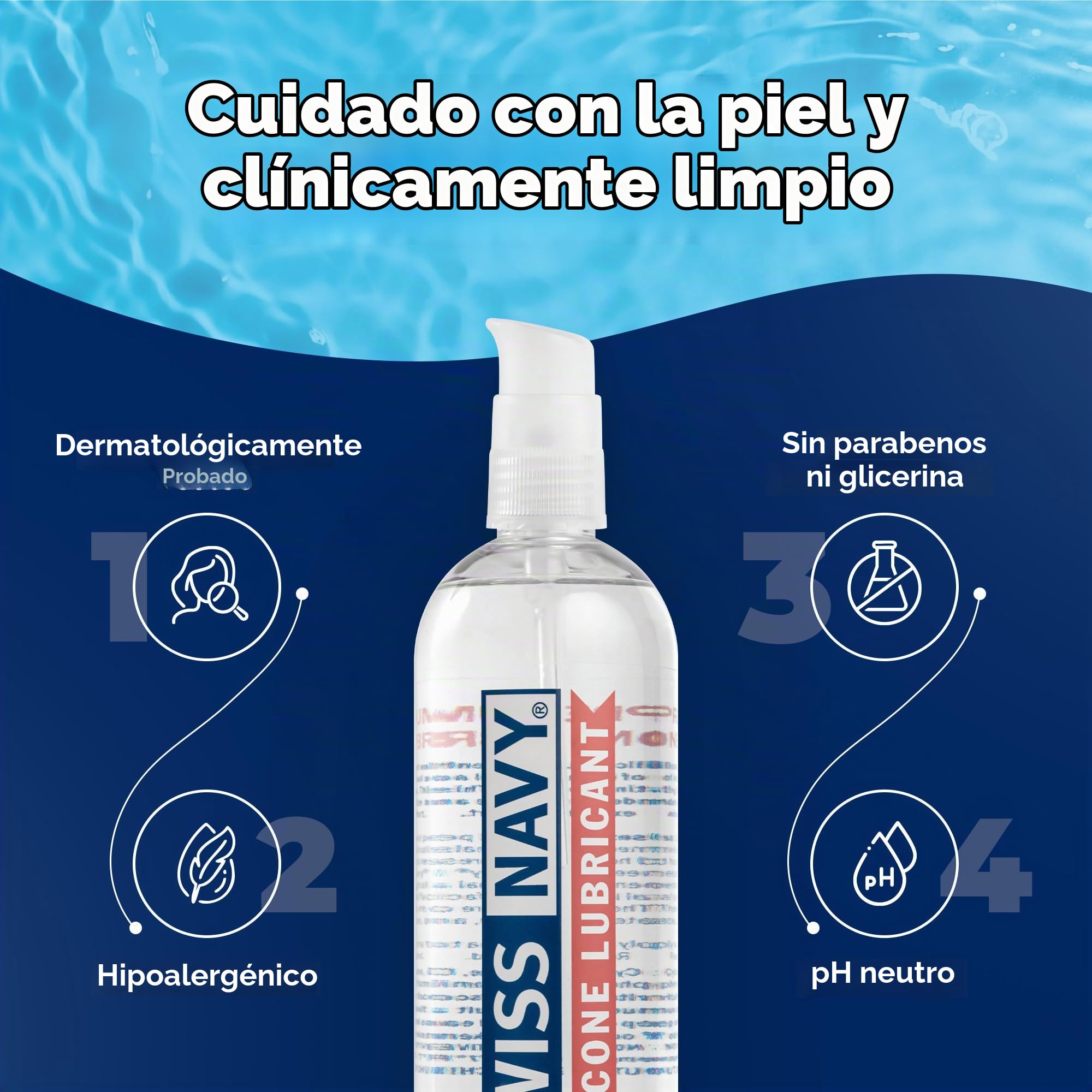 SWISS NAVY Lubricante sexual de silicona premium, 16 onzas, lubricante para hombres, mujeres y parejas. MD Science Lab