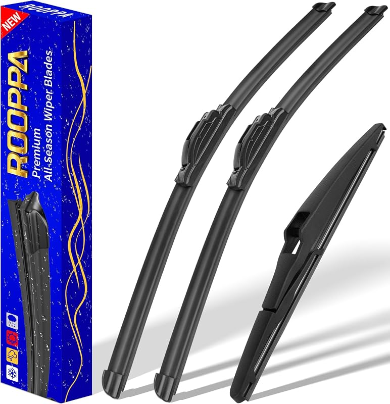 3 Wipers Fits Toyota RAV4 2013-2018 Wiper Blades | 26"/16" Front + 10" Rear,U/J Hook Adapter,OEM Replacement,All-Season Durability,Quiet,Streak-Free & Easy Install.