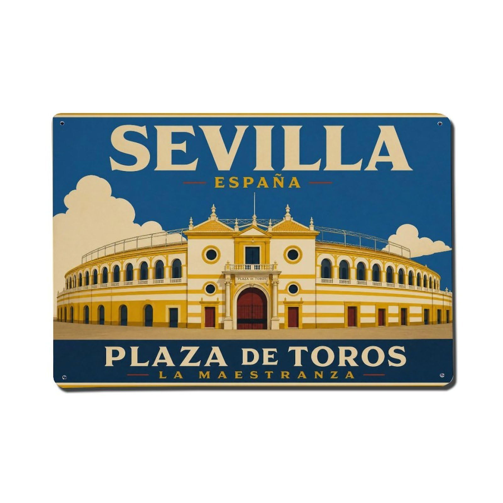 Metal Tin Sign Spain Vintage Travel