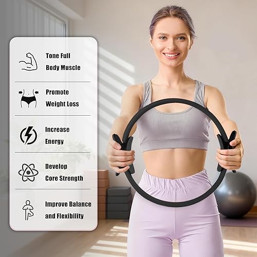 Miniatura 7 de RitFit Pilates Ring Circle - 14 Inch Magic Fitness Circle for Toning Inner & Outer Thighs, Bonus Workout Guide Included