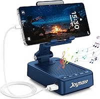 Vista 12 de Regalos para hombres y mujeres, soporte para teléfono con altavoz Bluetooth y función de carga, ángulo giratorio de 360°, soporte ajustable