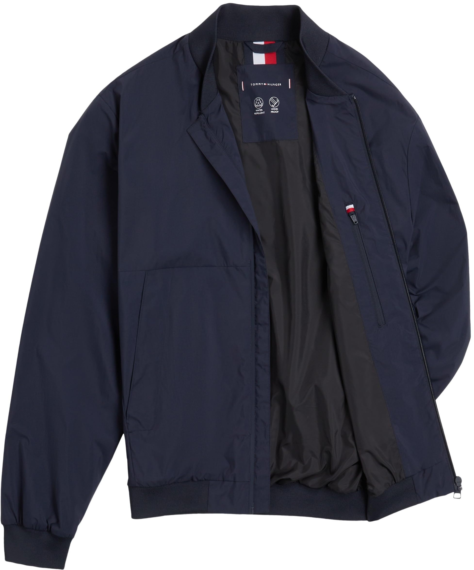 Tommy Hilfiger Męska kurtka bomberka marki BOMBER MW0MW39199, niebieska, L, Niebieski (pustynne niebo), L