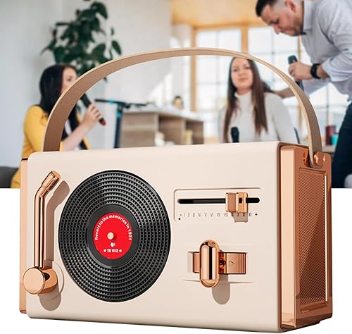 Miniatura 6 de Altavoces de dientes azules, altavoz de dientes azules retro, memorias USB portátiles para sala de estar, oficina, al aire libre (blanco marfil)