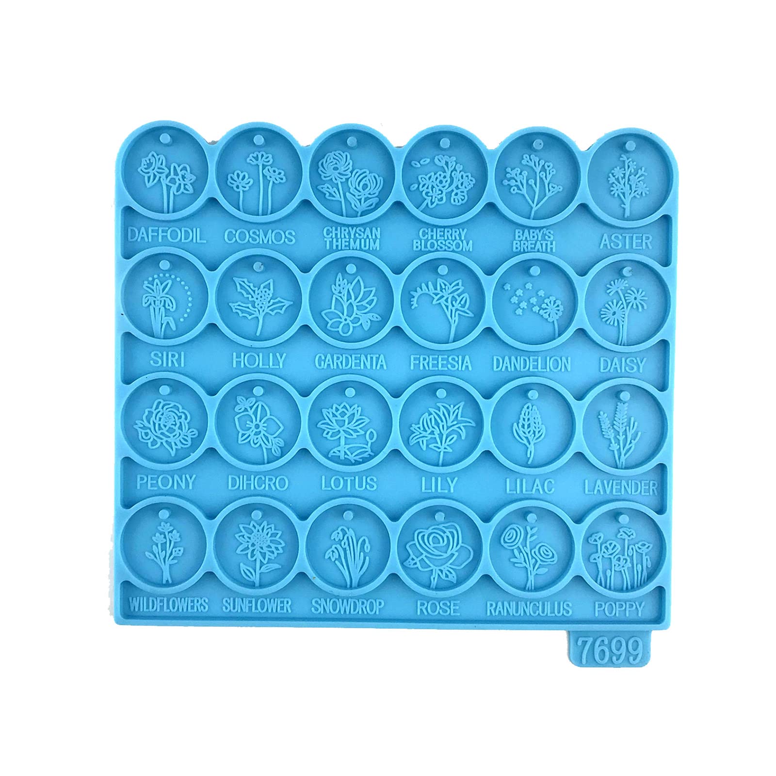 Silikonform Mit Loch Für Ohrringe & Anhänger - Blau, 13.2x11.8 Cm, Für Epoxidharz DIY Schmuck