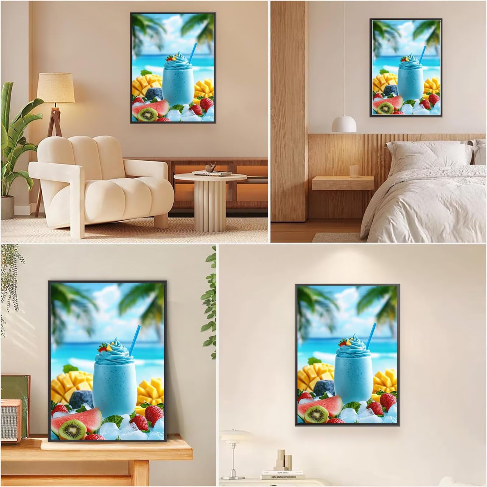 Diamond Painting Erwachsene Strand 5D Diamond Painting Eiscreme Muster DIY Set Erwachsene Anfänger, Vollbohrer Diamanten Malerei Stickerei Bastelset für Zimmer Wand Deko Schlafzimmer 60x80cm, Model773