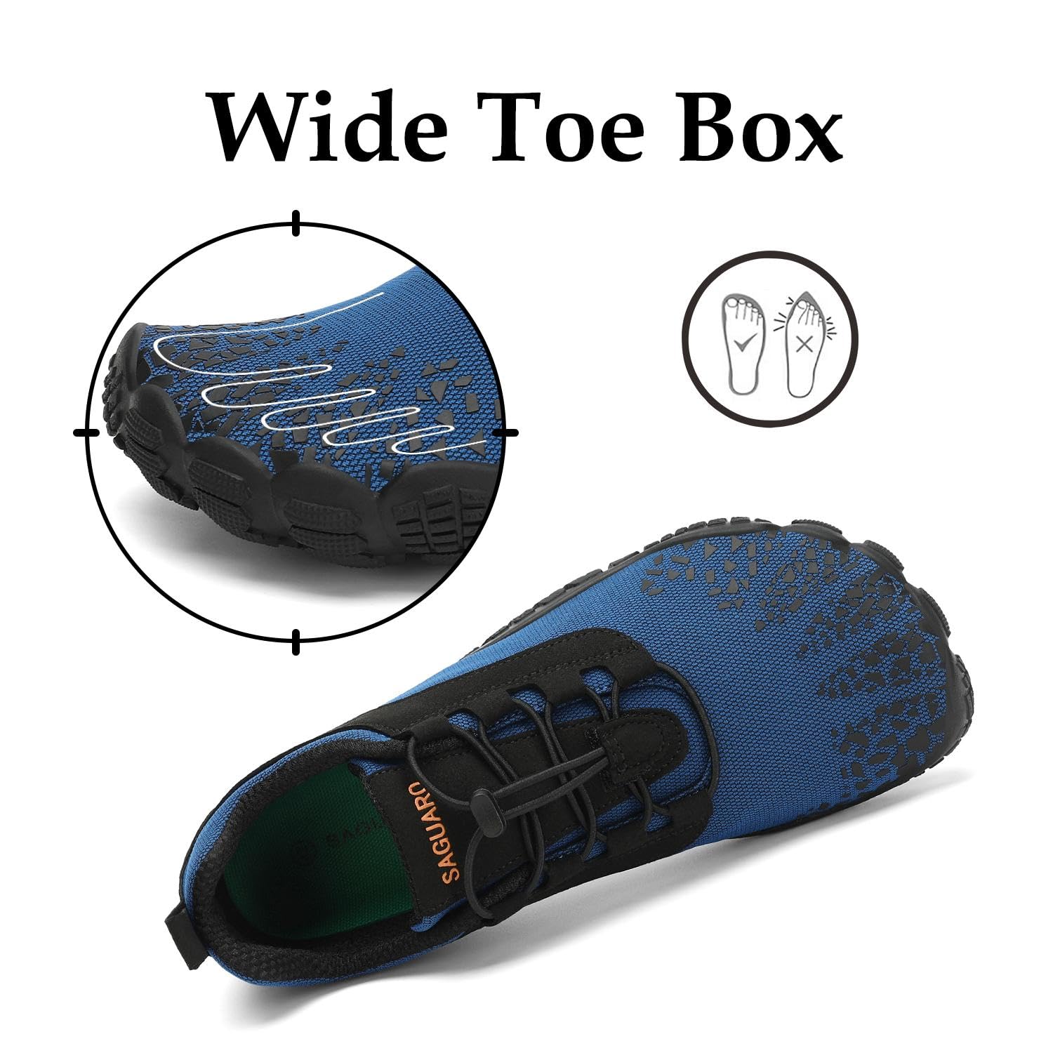 SAGUARO Scarpe Barefoot Minimaliste Uomo Donna - Scarpe Scogli Leggere Traspiranti Antiscivolo - con Padelle Larghe e Zero Gocce