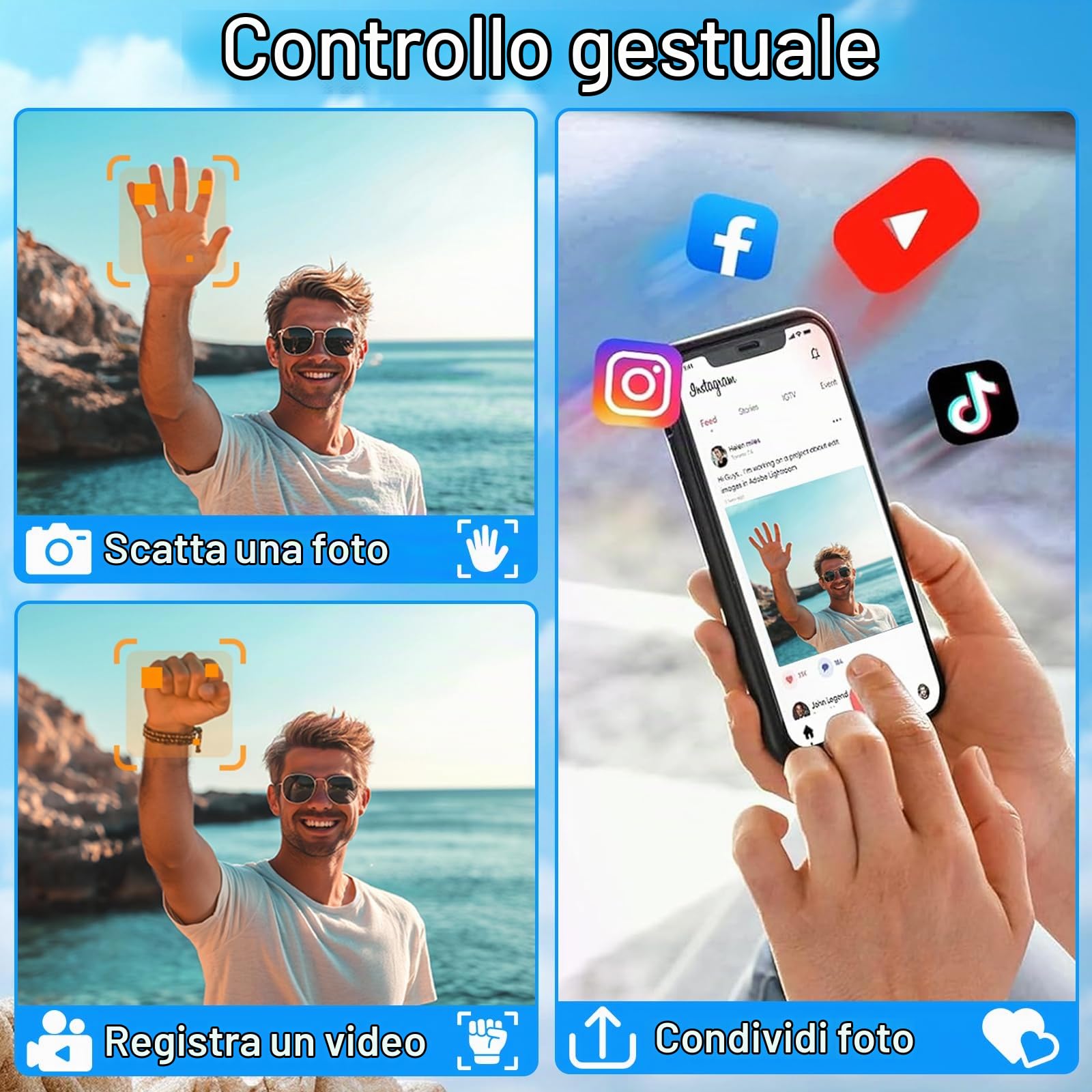 Drone Con Telecamera 4K, Drone Pieghevole, Motore Brushless, Quadricottero FPV WiFi, Volo A Traiettoria, 3D Flip, Decollo/Atterraggio 1 Tasto, per Bambini o Novizi, 2 Batterie
