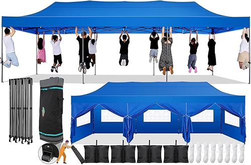 Miniatura 58 de COBIZI Toldo desplegable de 6.6 x 6.6 pies sin pared lateral, toldo resistente UPF 50+ para todas las estaciones, resistente al viento e