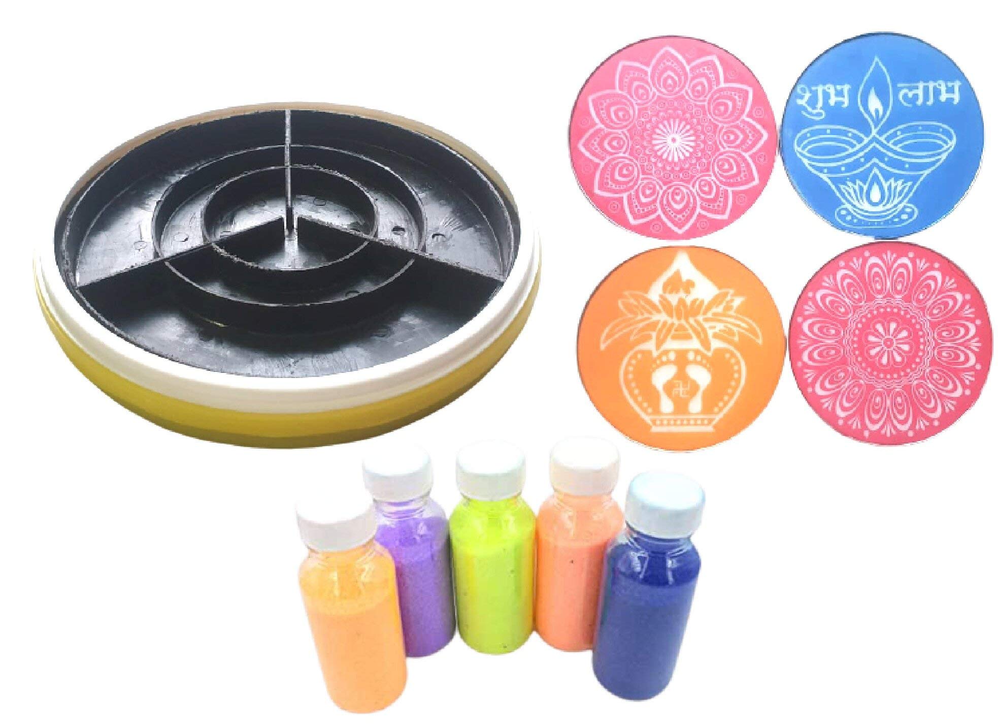 Buy Plastic Rangoli Magic Stamp, Rangoli Stencils, Rangoli Colour