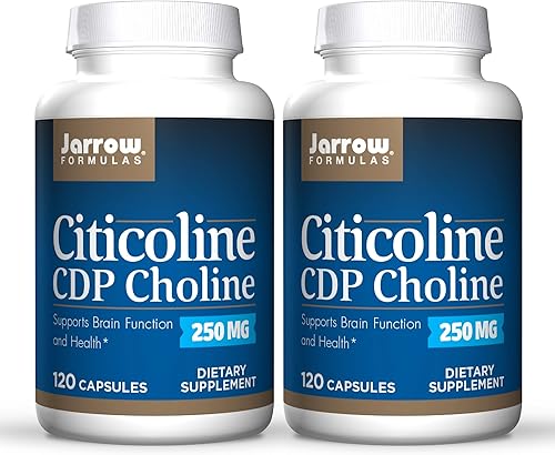 Jarrow Formulas Citicoline (CDP colina) 250 mg - 120 cápsulas, paquete de 2 - Apoya la salud cerebral y el rendimiento de atención - Hasta 240