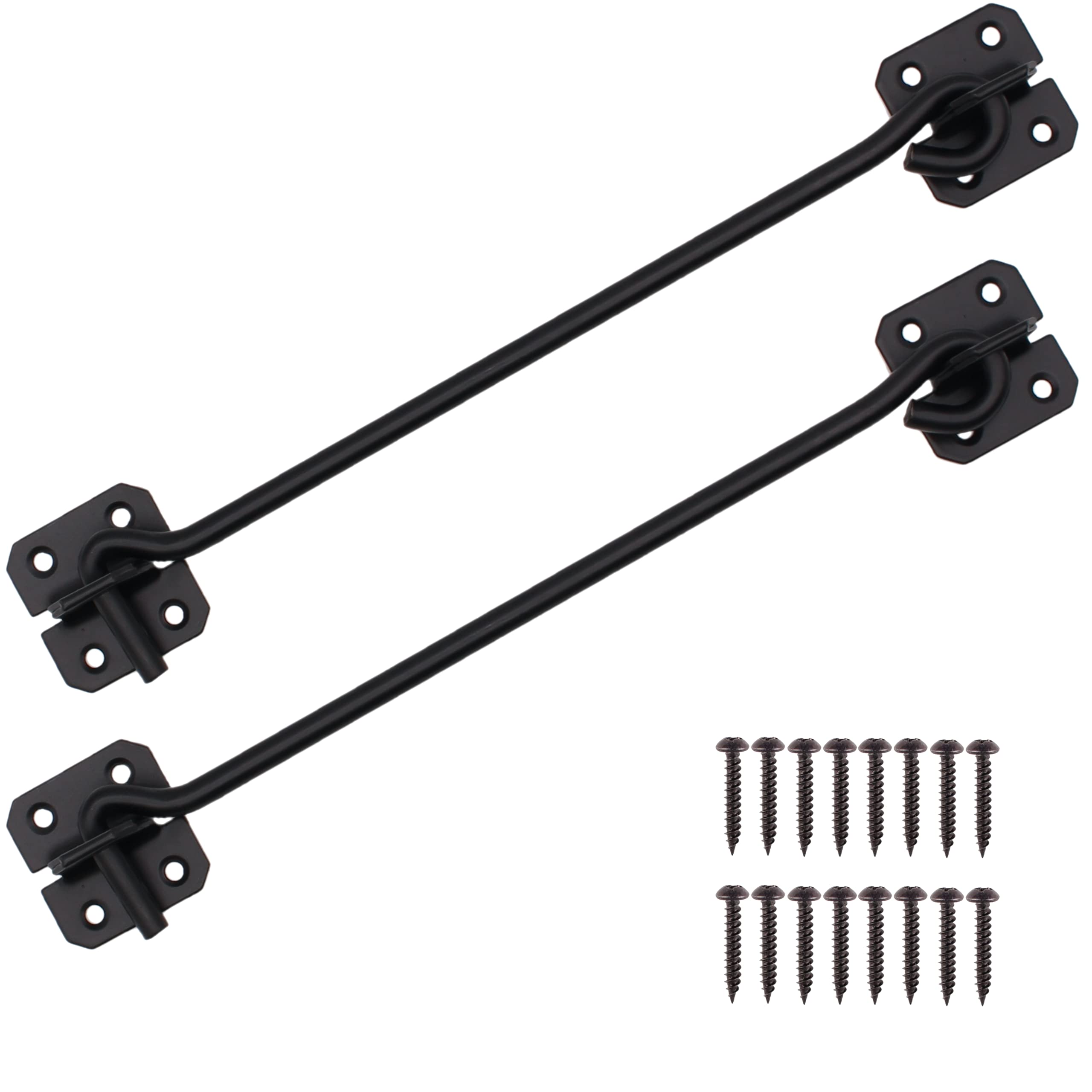 Wire Cabin Hook and Eye | Epoxy Black | Pack of 2 | 250mm / 10 Inch