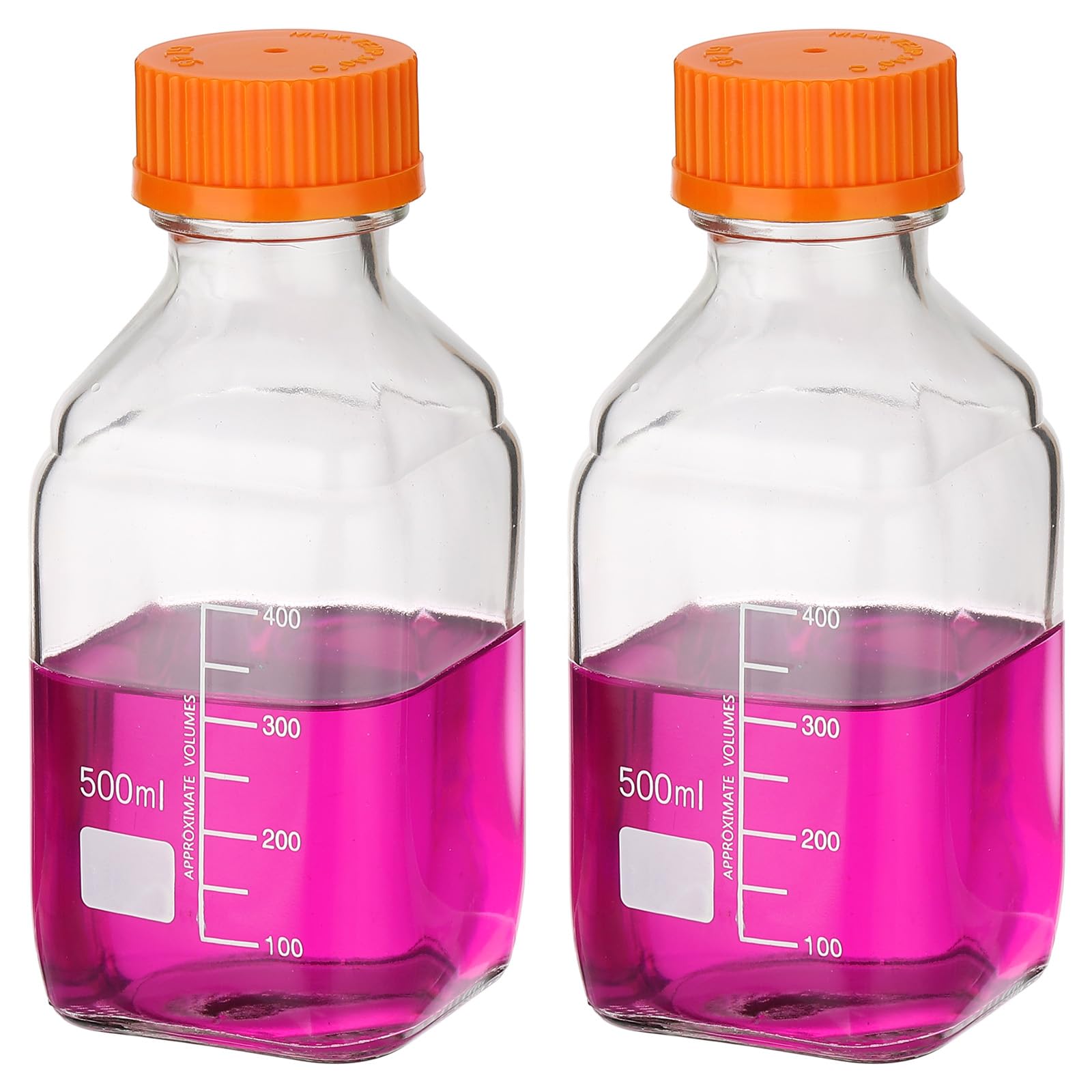 Bouteille en verre borosilicate PATIKIL 500 ml, flacon de stockage durable GL32 orange