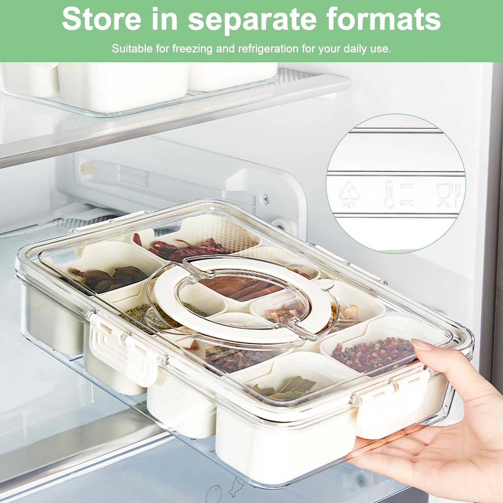 Snackbox Mit 9 Fächern - Durchsichtige Aufbewahrung Für Unterwegs