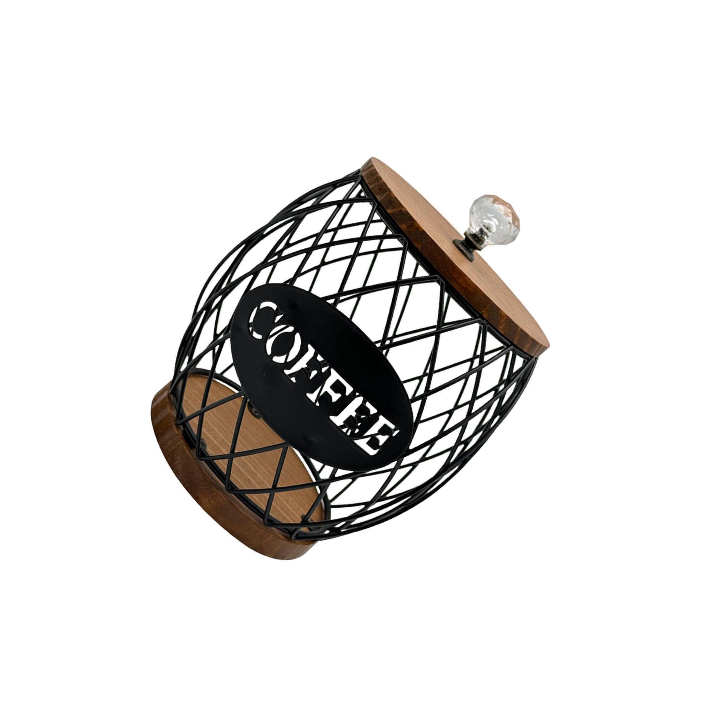 ALCXAZS Tasteful Coffee Pod Holder Container Durable Wire Black 15x19cm