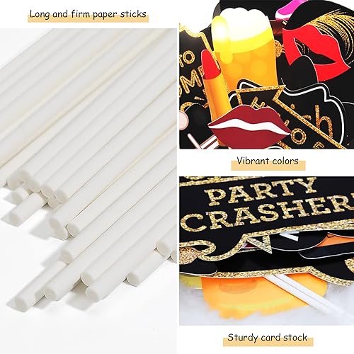 Miniatura 5 de Accesorios para cabina de fotos de cumpleaños 50 para adultos (41 unidades) para ella, él, aplaude a fiesta de cumpleaños de 50 años, decoraciones