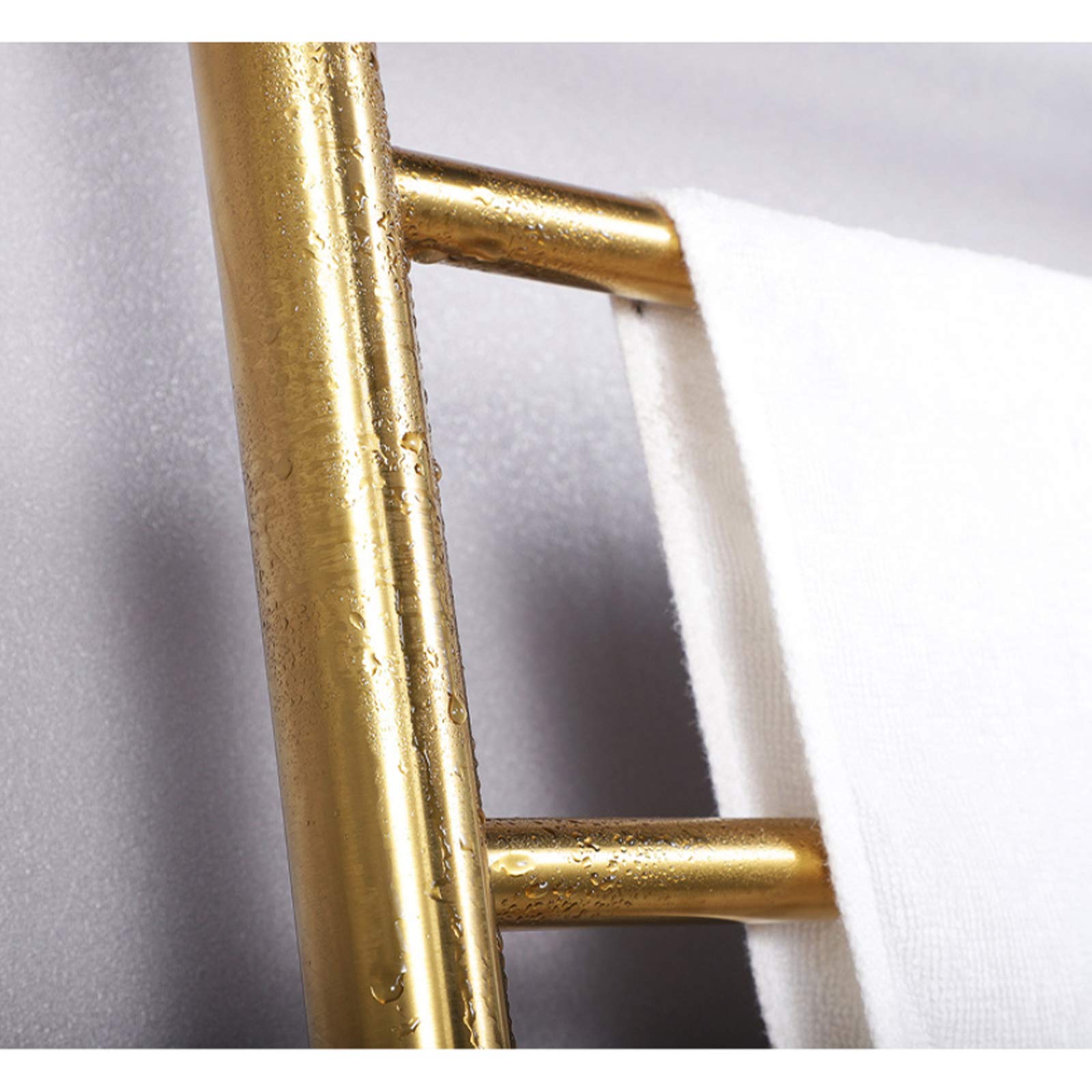 Toallero eléctrico calefactable, radiador eléctrico de 4 Barras, toallero de Pared, tendedero para baño, Color Negro, enchufable (Gold-Hardwired)