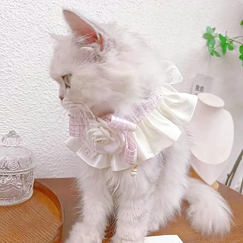 Miniatura 5 de lamphle Collares de gato con pajarita personalizados para niñas gatos collar de perlas con lazo collares de gato para niñas gatos suaves cómodos
