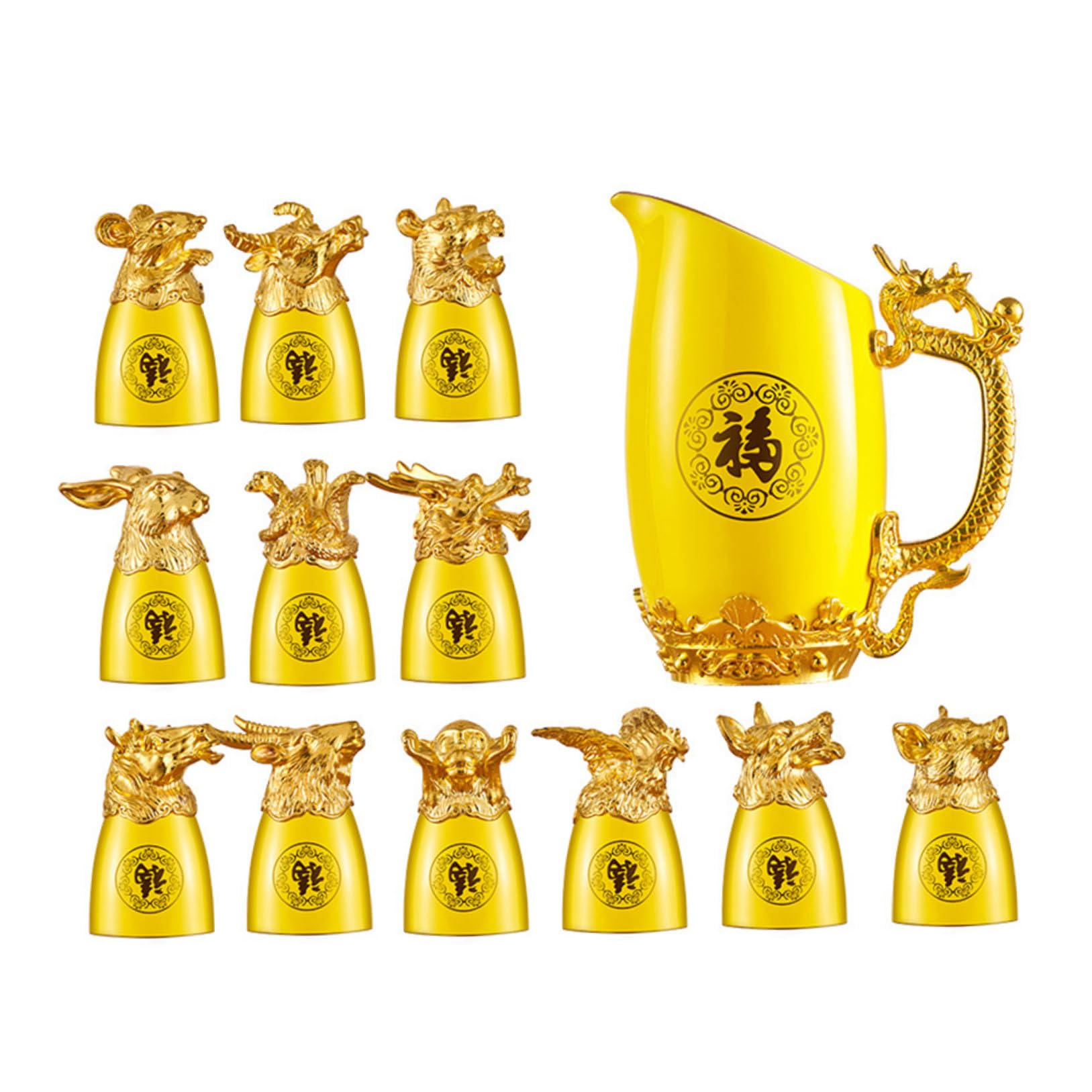 Kit de tetera cerámica para vino y copas zodiaco un regalo único