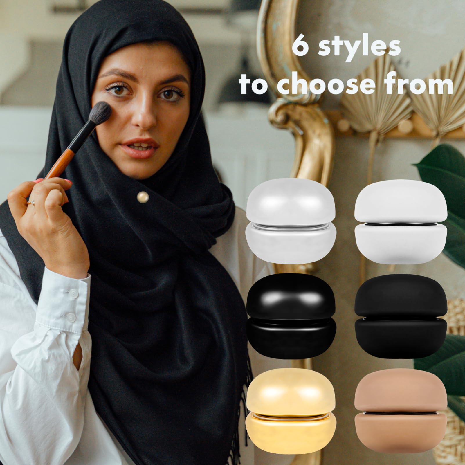3 Ensembles Boucle Bandana Magnétique Chèche Écharpe Om Looping Aimants Magnets Loquet Magnétique Boutons Hijab Magnétiques Boucles De Vêtements Broche Châle Alliage 6 Paires * 3