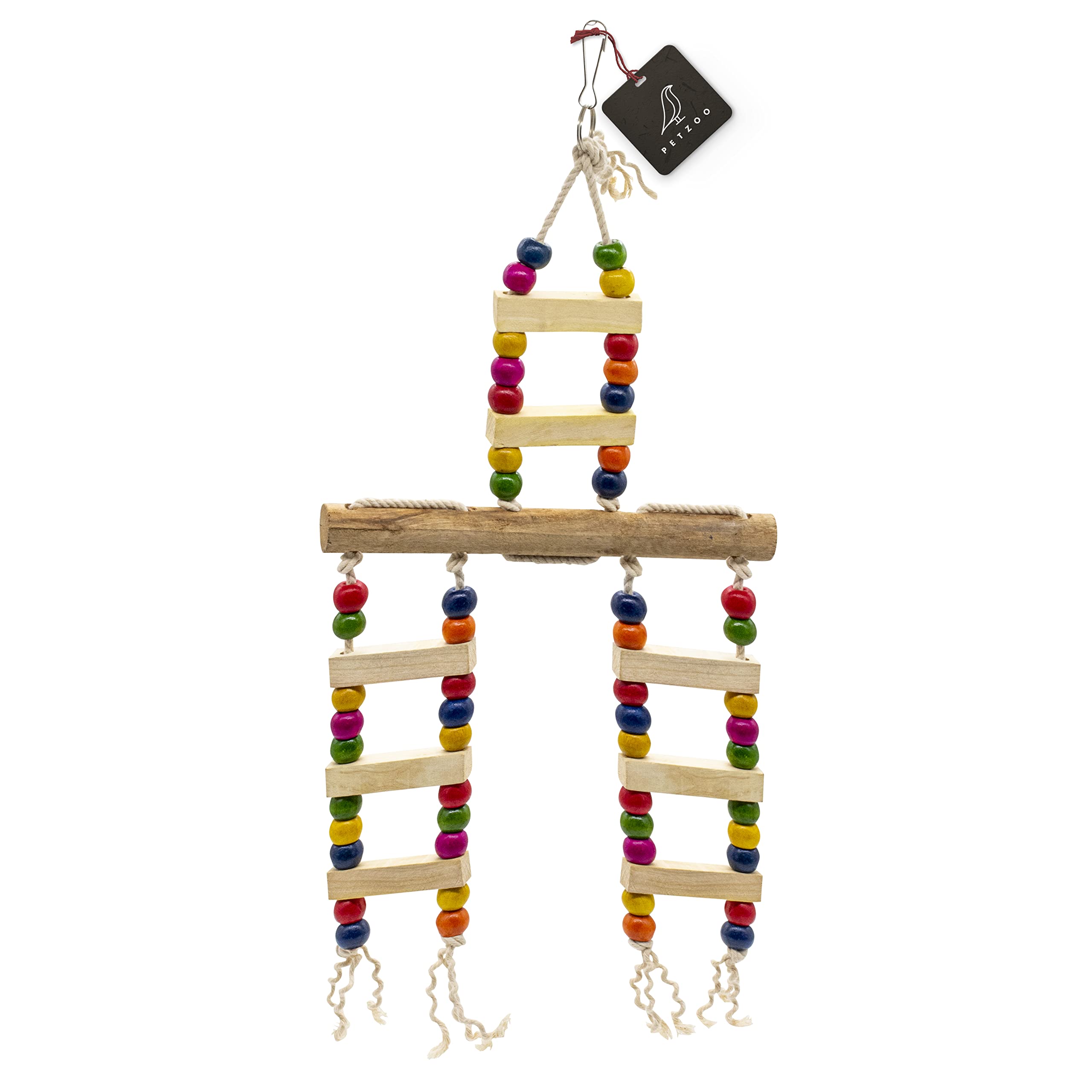 PETZOO Creative Natural Wooden Climbing Ladder Perch Cage Hanging Chew Toy for Your Birds, Parrots, Finches, African Gray, Conure Activity (B0BRG86VQ1) Amazon Price History, Amazon Price Tracker