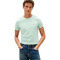 Tommy Hilfiger Uomo Stretch Slim Fit Tee Mw0mw10800 Maglietta a Maniche Corte, Green (Crushed Mint), S