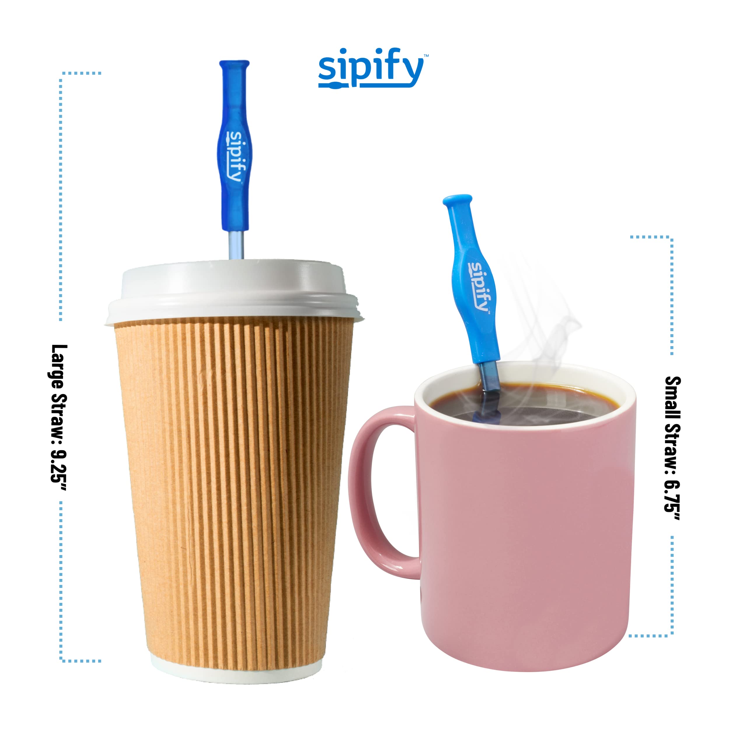 Vermeiden Sie lästiges Verschütten von Kaffee – wiederverwendbarer Edelstahl-Strohhalm für Reisen, Kaffeebecher oder Tasse von Sipify – Durchflussbegrenzender Strohhalm für bequemes Trinken unterwegs