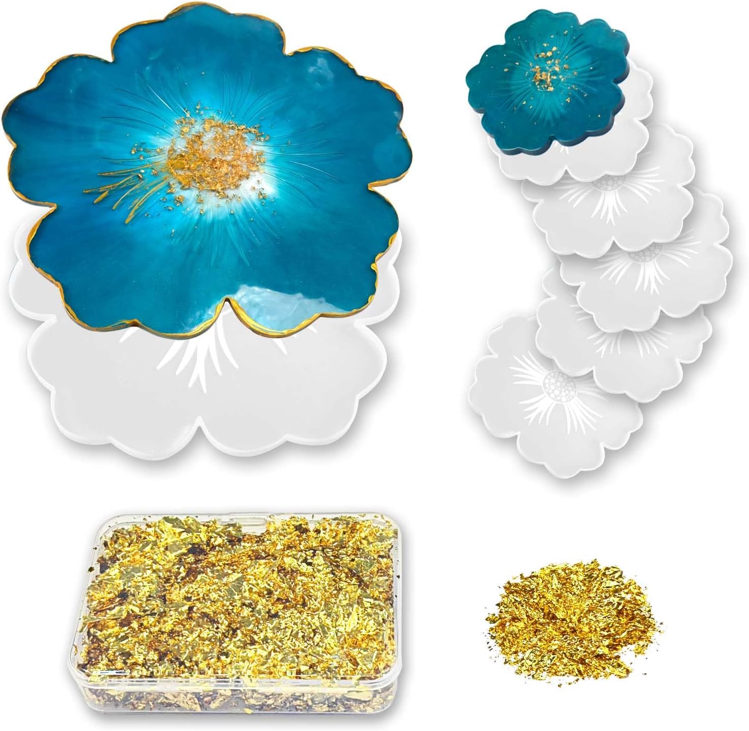 Flower Epoxy Resin Molds, 1pc Large Tray Silicone Mold for