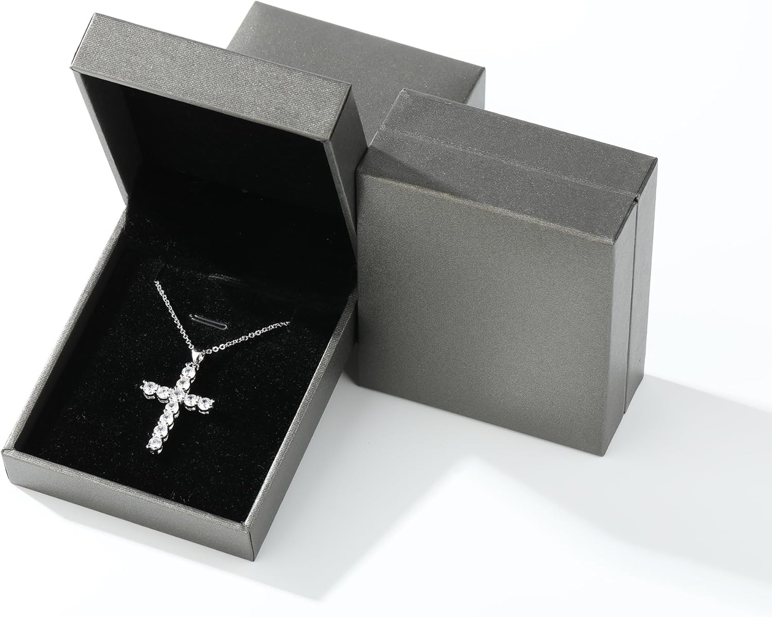 925 Sterling Silver CZ Cross Necklace for Women, Christian Religious Pendant, 18In Strong Cross Chain, Hypoallergenic Durable Baptism Gift Fine Jewelry