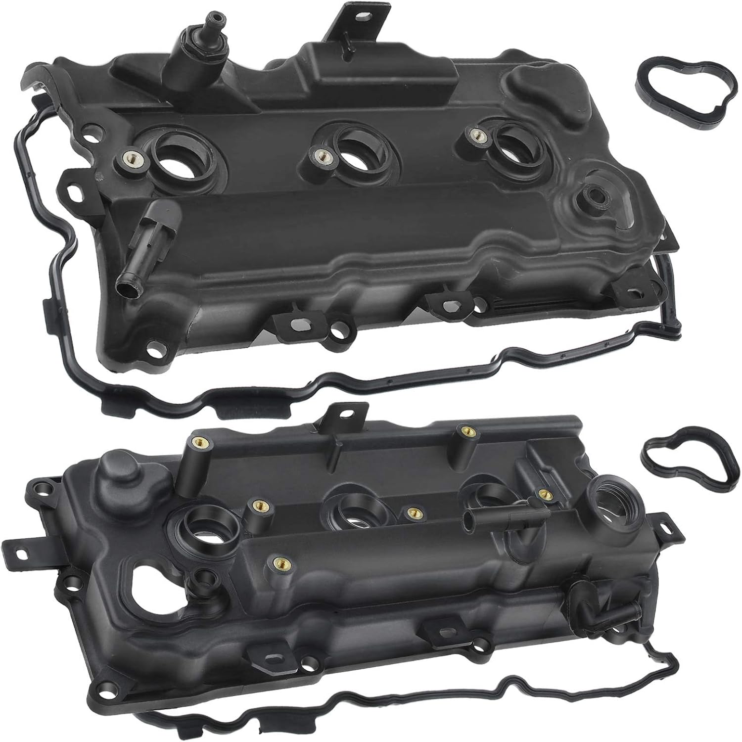 Set of 2 Left and Right Side Engine Valve Cover with Gasket Replacement for Nissan Murano 2009-2014 Quest 2011-2014 V6 3.5L