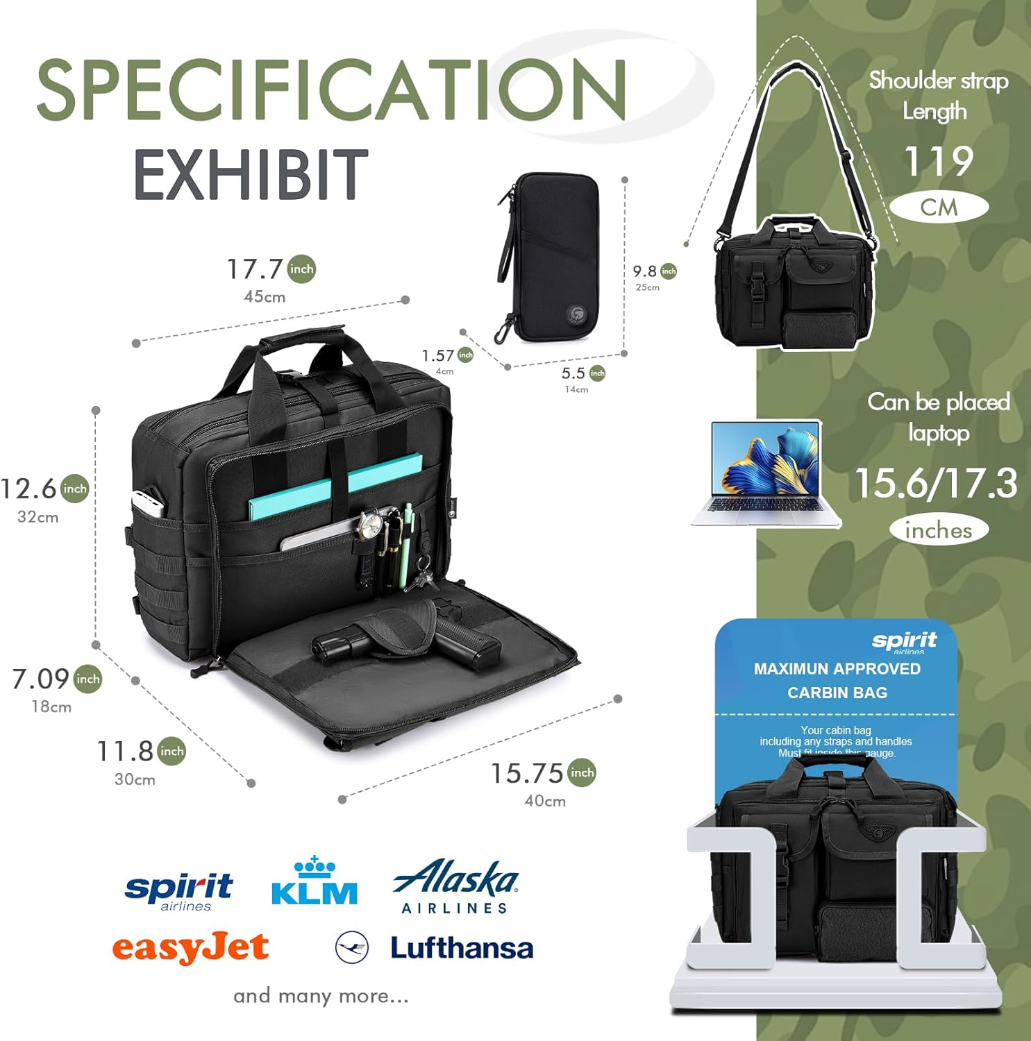 Tactical Messenger Bag for Men Multifunctional Tactical Briefcase Men's Military Laptop Work Bag for Business Teacher - Image 4