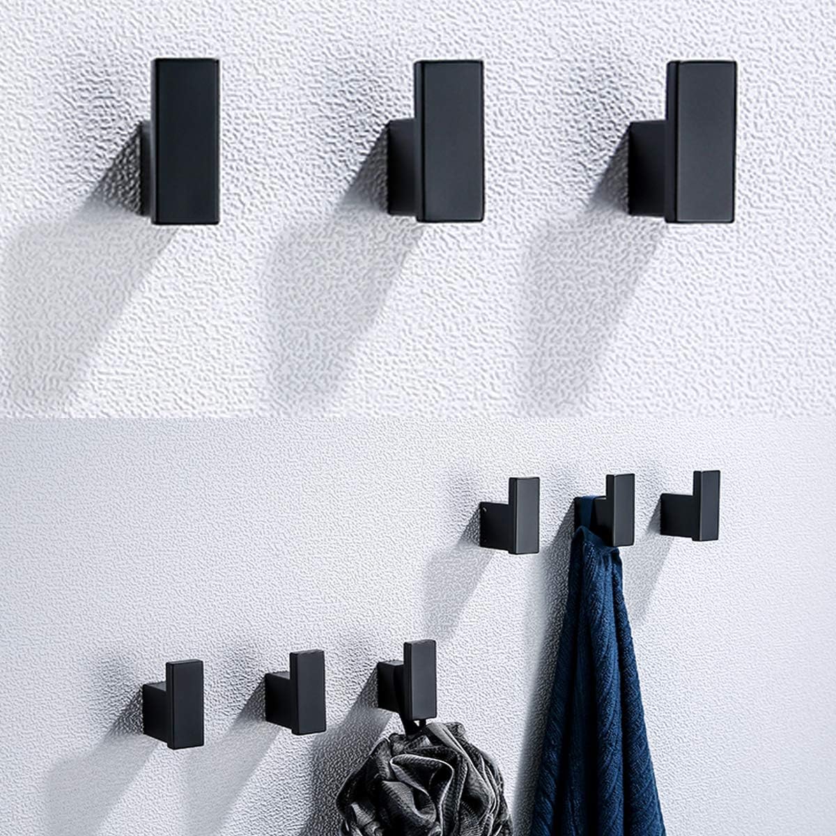 RANDOM 5 Piece Bathroom Hardware Set Matte Black Towel Bar Set Include 9.8/23.6 Inch Towel Bar Toilet Paper Holder and 2 Towel Hooks Stainless Steel Bathroom Decor Wall Mount Bathroom Accessories Kit.