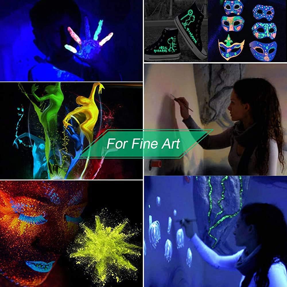 Glow in The Dark Pigment Powder,Resin Dye Luminous Powder for Epoxy Resin,Acrylic Paint,Slime,Nails,Halloween Party, Fine Art & DIY Crafts,Non-Toxic,Skin Safe, Long Lasting(0.7oz/Bottle) - Image 5